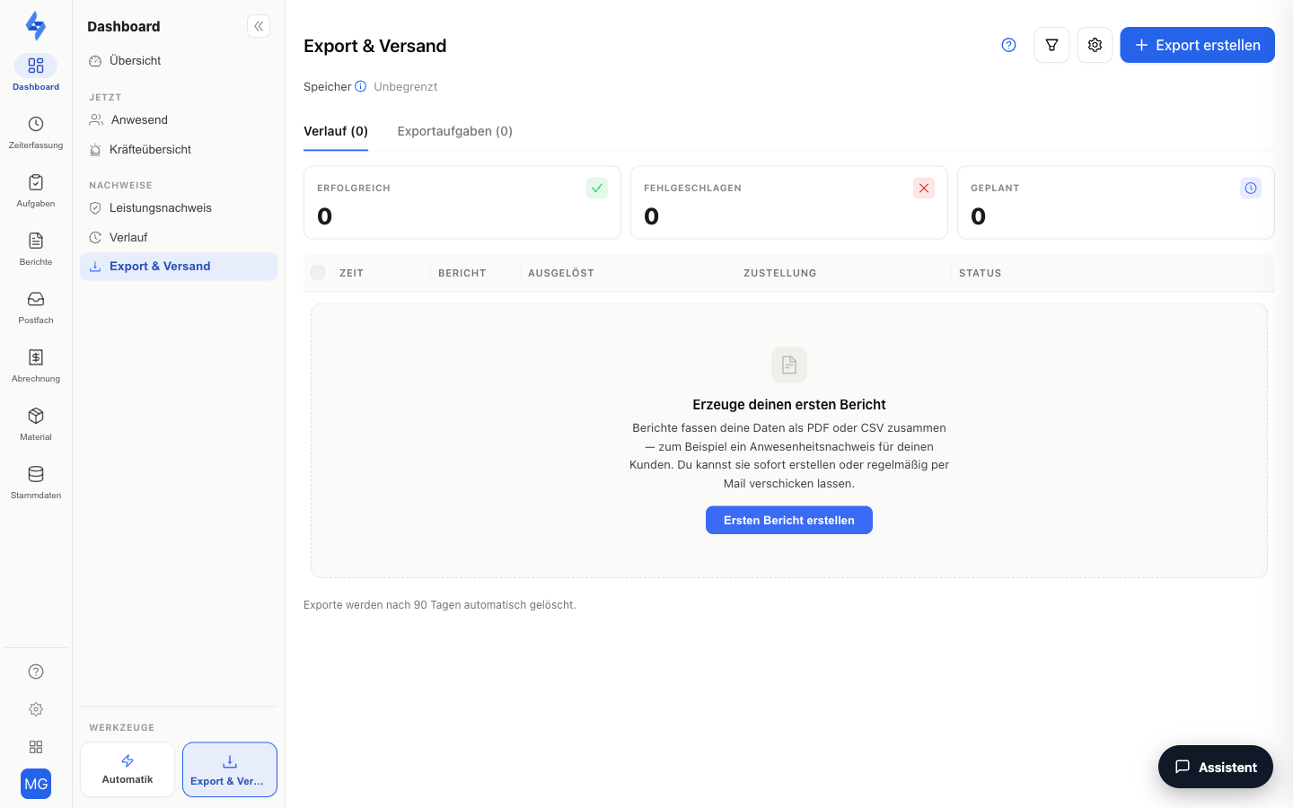 Export & Versand