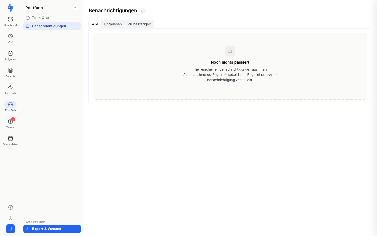Benachrichtigungen im Postfach
