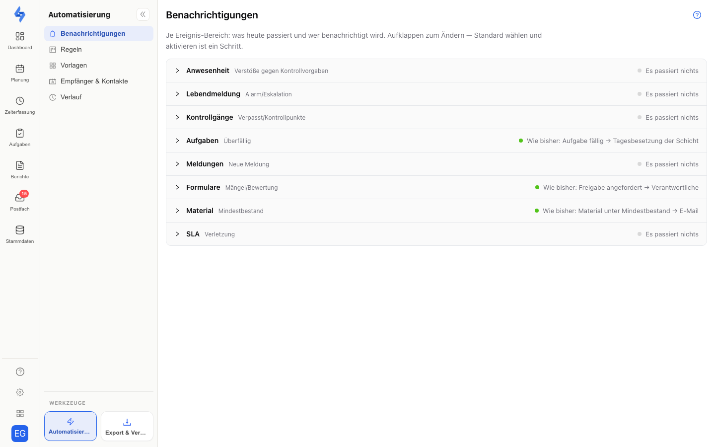 Reaction defaults (notifications)