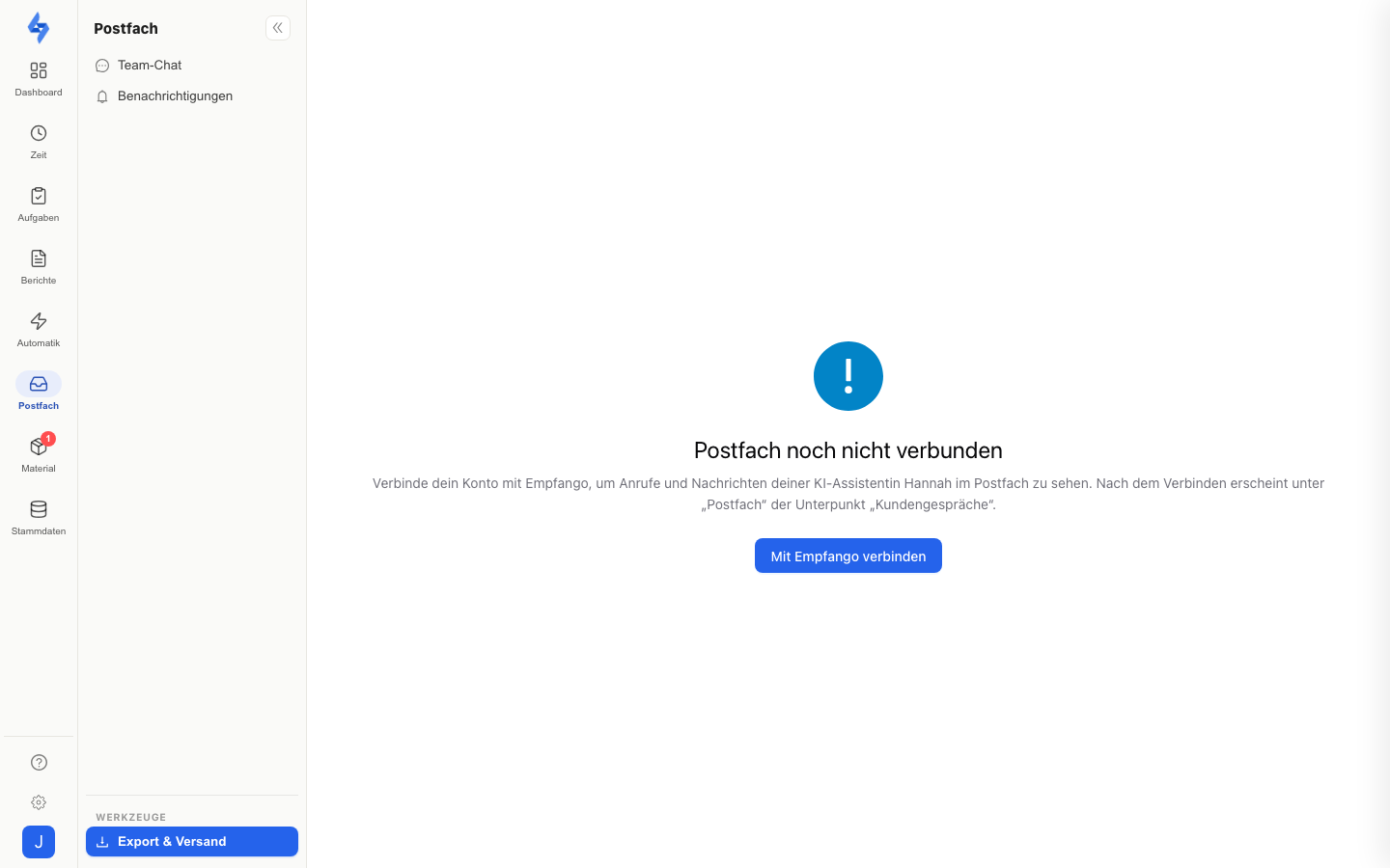 Customer conversations — connect hint