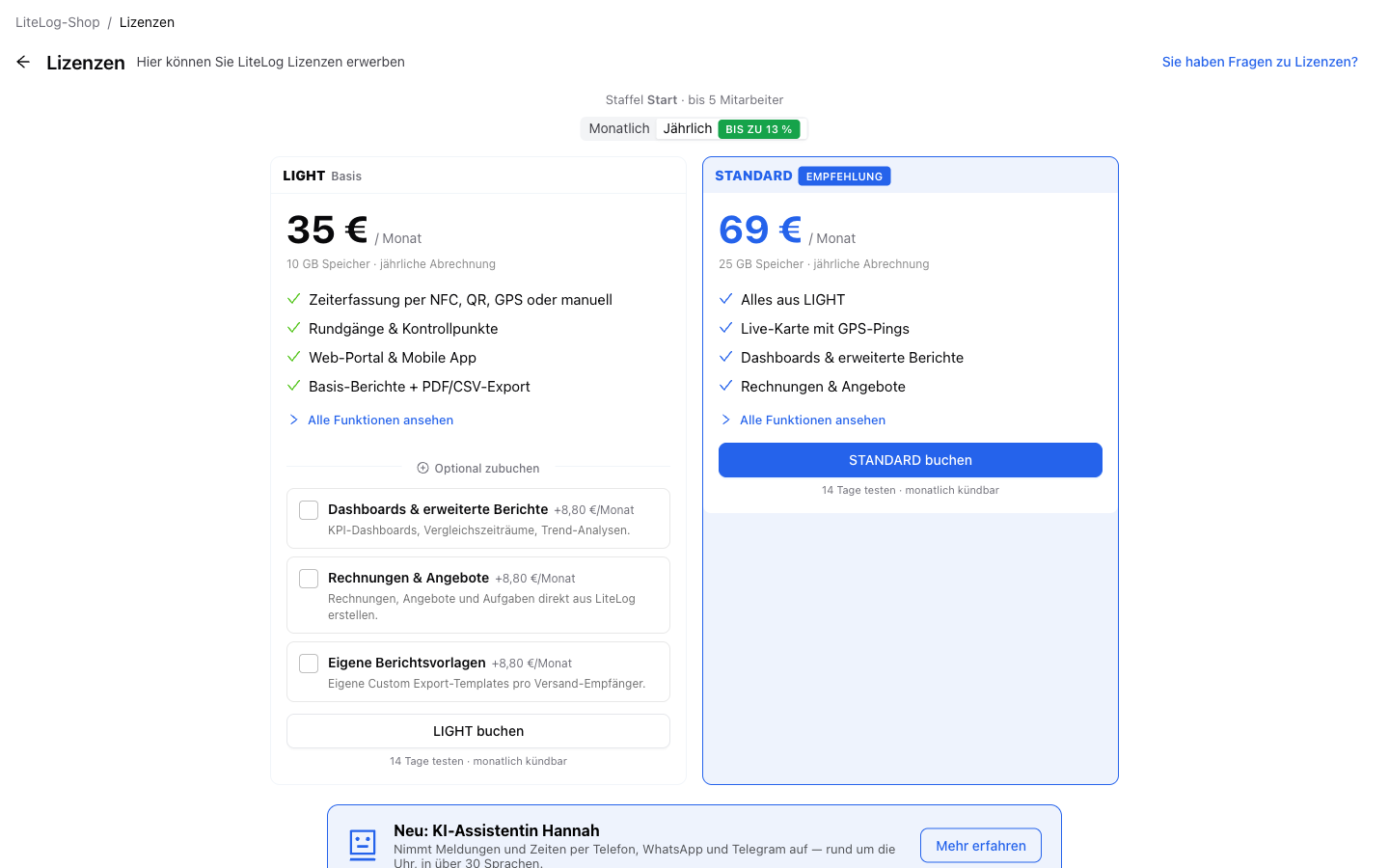 Paket wählen