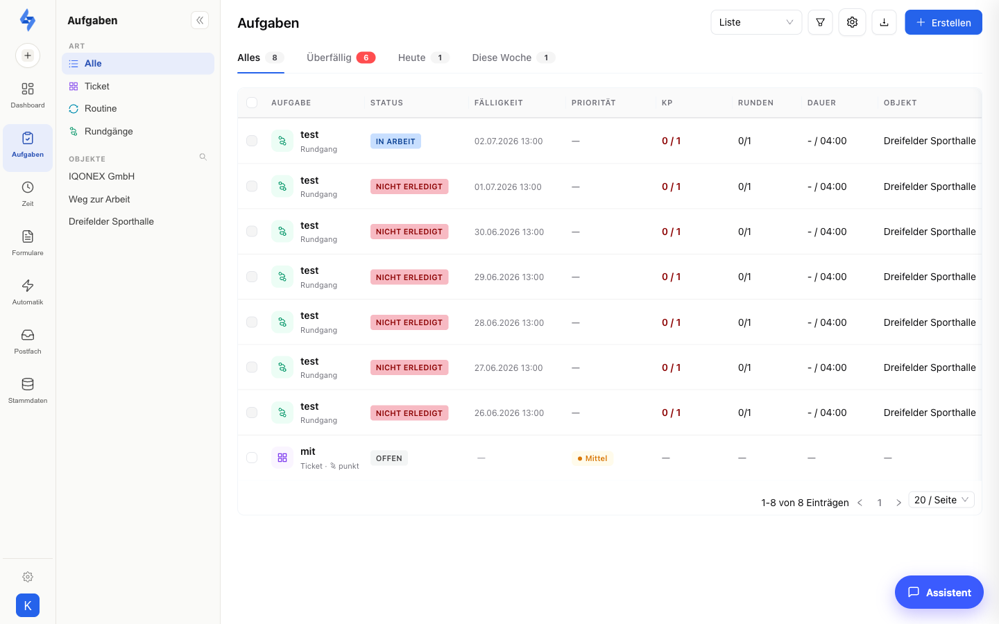 Aufgaben — Liste